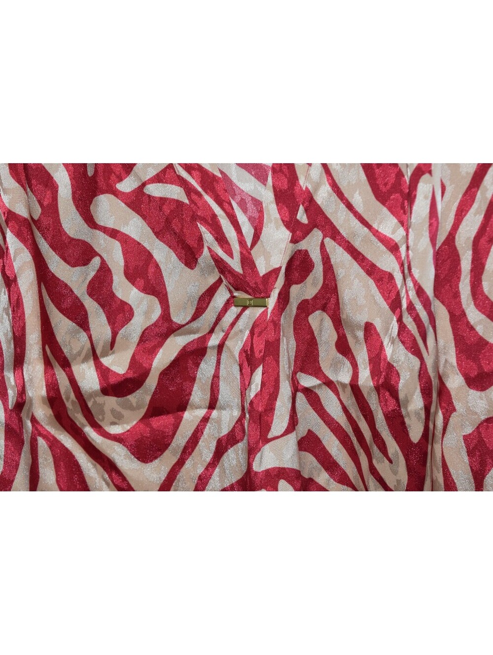 Liz Claiborne Zebra Print Cap Sleeve Top Split V Neck Red Tan Plus Size 1X - Picture 4 of 6